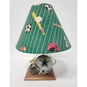VTG NFL Riddell Dallas Cowboys Football Helmet Table Lamp With Shade Portable